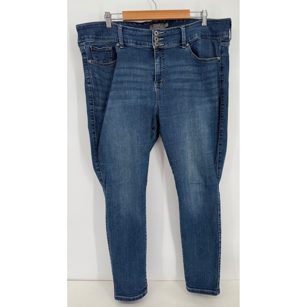 Torrid Womens Blue Medium Wash High Rise Triple Button FeelTheFit Jegging Sz 22S